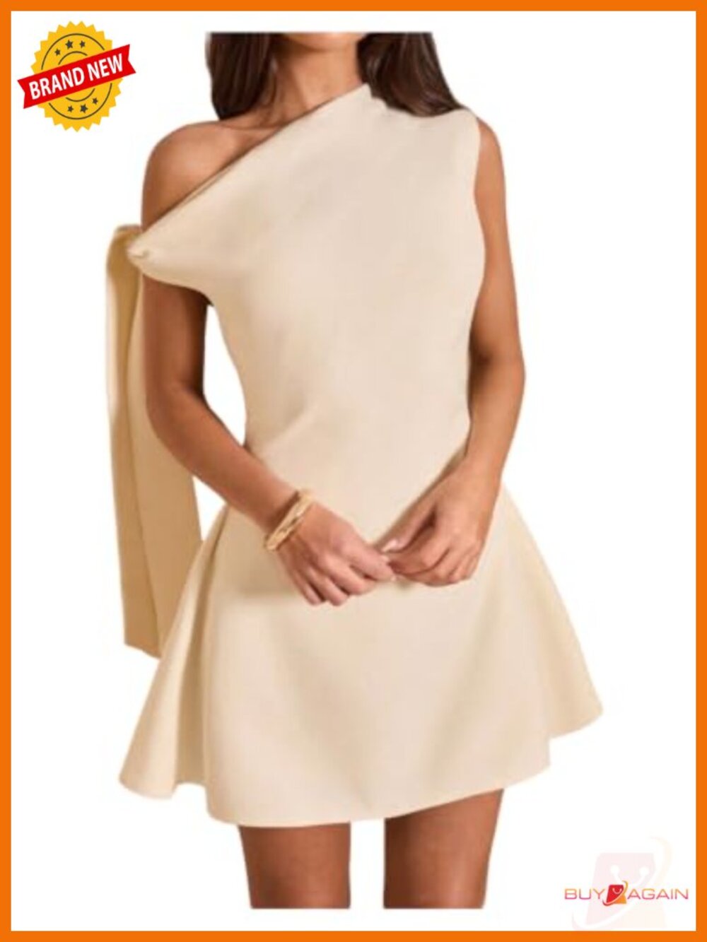 Floerns Off Shoulder Ruched Mini A-Line Dress Sleeveless Party
